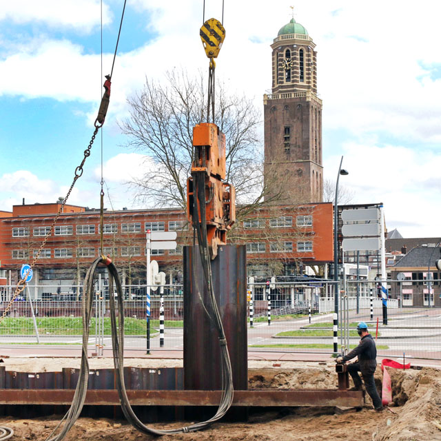 Kamperpoort Kop van Hoog Damwandplaatsing 03042018 7V6A8512