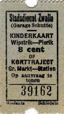 Collectie Schutte Stadsdienst kinderkaartje Eind Jaren40